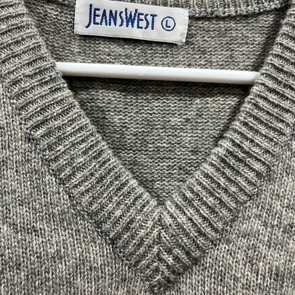 Jeans west vest men lambswool size L E-25 - Picture 2 of 5